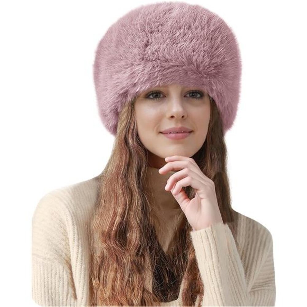 Women's Winter Cossack Hat Russian Style Long Pile Faux Fur